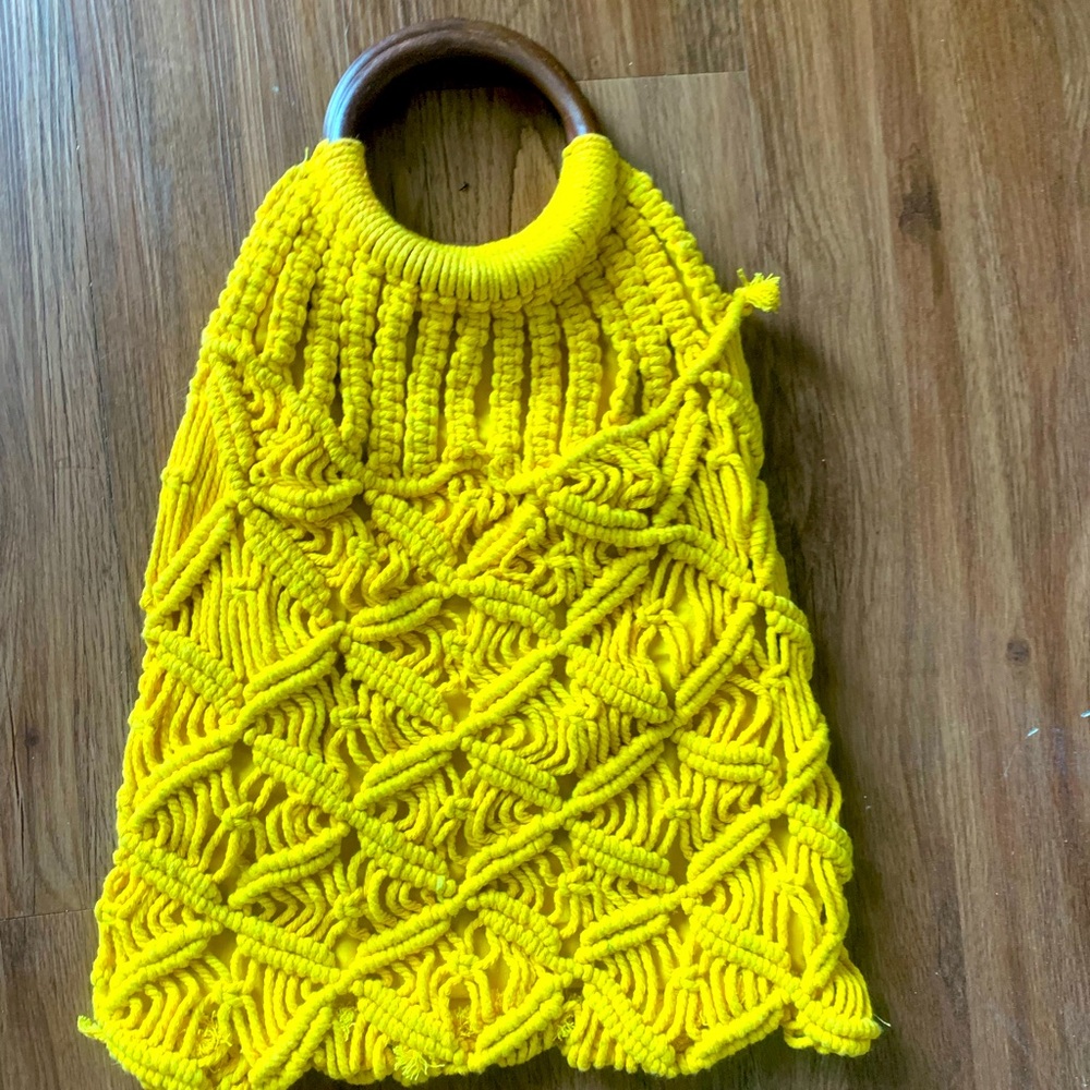 Boho yellow slouch bag